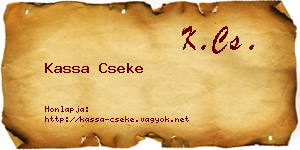 Kassa Cseke névjegykártya